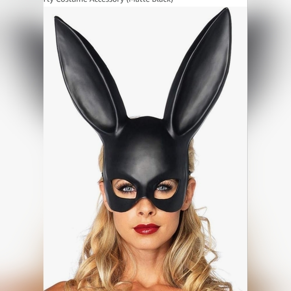 NIB 2 Pack Adult Delux Black Bunny Ears Mask